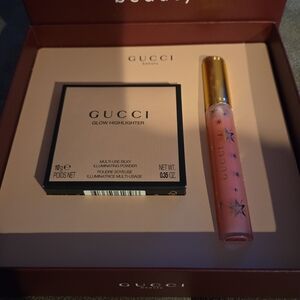 Gucci Glow Highlighter and Lip Gloss - Pink and Gold